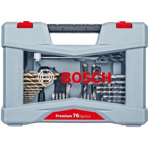 Bosch 76tlg. X-Line Titanium Bohrer- und Schrauberbit-Set (für Holz, Stein und Metall, inkl. Schneider, Bit-Handschraubendreher, Messer, Magnetstab, Zubehör Bohrschrauber und Schraubendreher) von Bosch Accessories