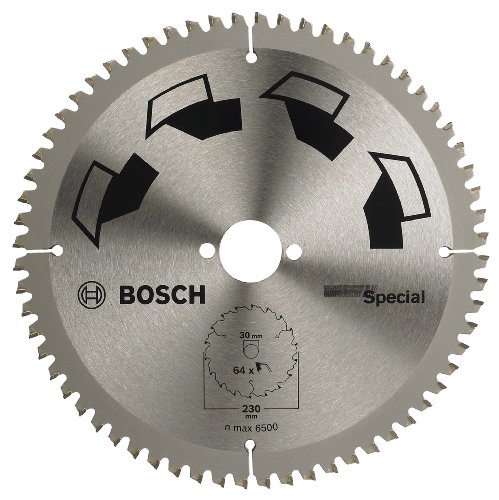 Bosch 1x Kreissägeblatt Special (Sägeblatt für Holz, Nichteisenmetalle, Kunststoffe, Ø 230 x 2.5/1.8 x 30 mm, 64 Zähne, FT , Zubehör Kreissäge) von Bosch Accessories