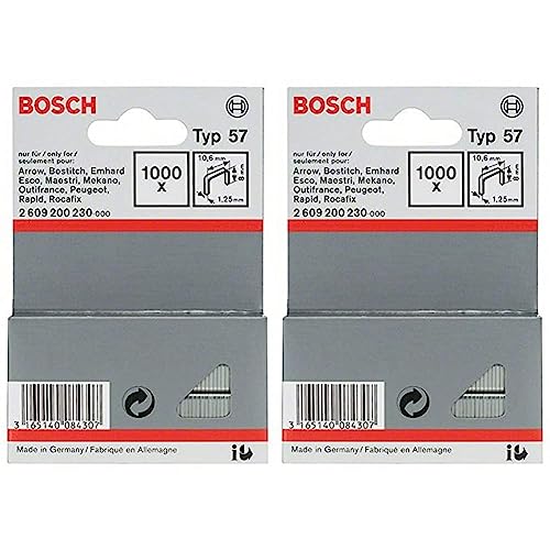Bosch Professional 2609200230 1000 Tackerklammern 8/10,6 mm Typ57 (Packung mit 2) von Bosch