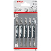 Stichsägeblatt t 144 d, Speed for Wood, 5er-Pack - Bosch von Bosch