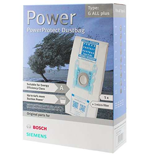 Bosch PowerProtect Mikrofasertuch-Staubsaugerbeutel + Filter, Typ G (5er-Pack) von Bosch