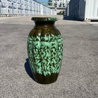 Große Grüne Keramik Vase Von Scheurich Keramik, West Germany von BosnianPickers