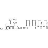 4608X-102-223LF Widerstandsnetzwerk 22 kΩ tht SIP-8 0.3 w 1 St. - Bourns von Bourns