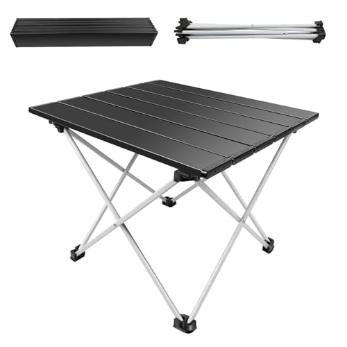 Bowose 40x35cm Campingtisch Klappbarer Gartentisch, Aluminiumrahmen und wasserdichte rollende Tischplatte, 22kg Belastbarkeit, Leichter tragbarer Reisetisch für Picknick, Party, Garten von Bowose