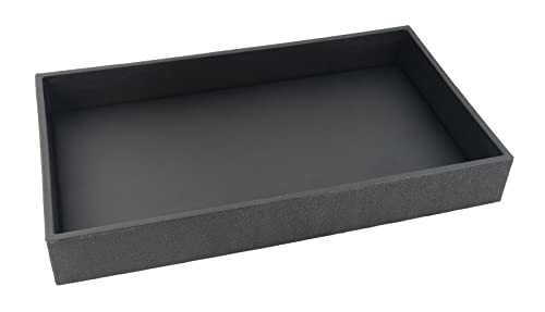 Präsentations-Tablett aus Kunststoff für Schmuck, Uhren, Brillen, mit Präsentationspad (Tablett mit schwarzem Kunstleder-Pad) von Box Displays