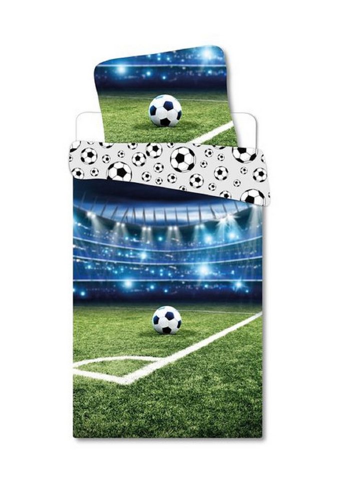 Kinderbettwäsche Bettwäsche Fußball Stadion 135 x 200 cm, 100 % Baumwolle, BrandMac von BrandMac