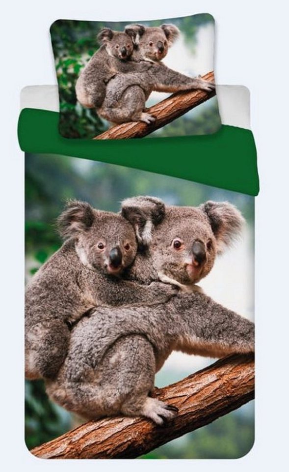 Kinderbettwäsche Bettwäsche Set mit Koala 135 x 200 cm 80 x 80 cm 100% Baumwolle, BrandMac von BrandMac