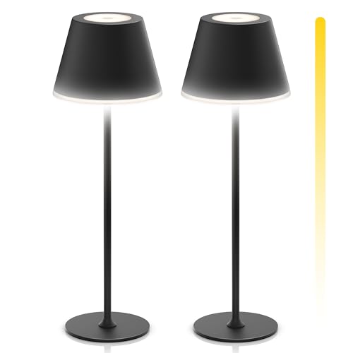 Brandson - 2 x LED Tischlampe kabellos dimmbar - mit Akku aufladbar - 3 Farbstufen - warmweiß neutralweiß kaltweiß - Metall - - Tischleuchte - Nachttischlampe - Leselampe - Indoor/Outdoor - schwarz Brandson - 2 x LED Tischlampe kabellos dimmbar - mit Akku aufladbar - 3 Farbstufen - warmweiß neutralweiß kaltweiß - Metall - - Tischleuchte - Nachttischlampe - Leselampe - Indoor/Outdoor - schwarz von Brandson