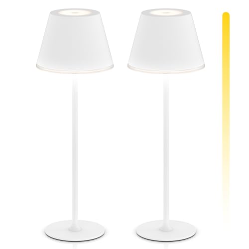 Brandson - 2 x LED Tischlampe kabellos dimmbar - mit Akku aufladbar - 3 Farbstufen - warmweiß neutralweiß kaltweiß - Metall - - Tischleuchte - Nachttischlampe - Leselampe - Indoor/Outdoor - weiß Brandson - 2 x LED Tischlampe kabellos dimmbar - mit Akku aufladbar - 3 Farbstufen - warmweiß neutralweiß kaltweiß - Metall - - Tischleuchte - Nachttischlampe - Leselampe - Indoor/Outdoor - weiß von Brandson