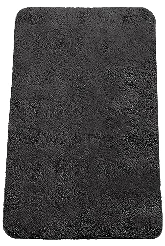 Brandsseller Badematte 60x90 cm Badezimmerteppich Badvorleger Badeteppich Schwarz von Brandsseller