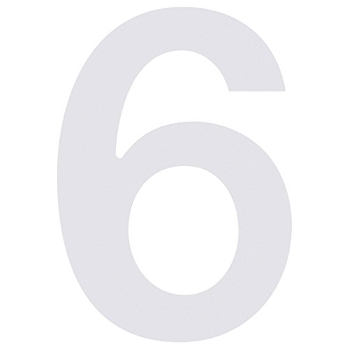 Hausnummer 6, Design Hausnummer aus Edelstahl in Weiß von Bravios