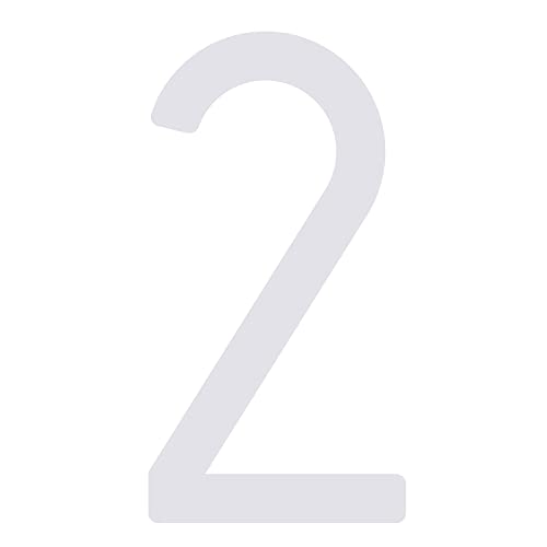 Selbstklebende Hausnummer "2", für glatte Oberflächen in Weiß von Bravios