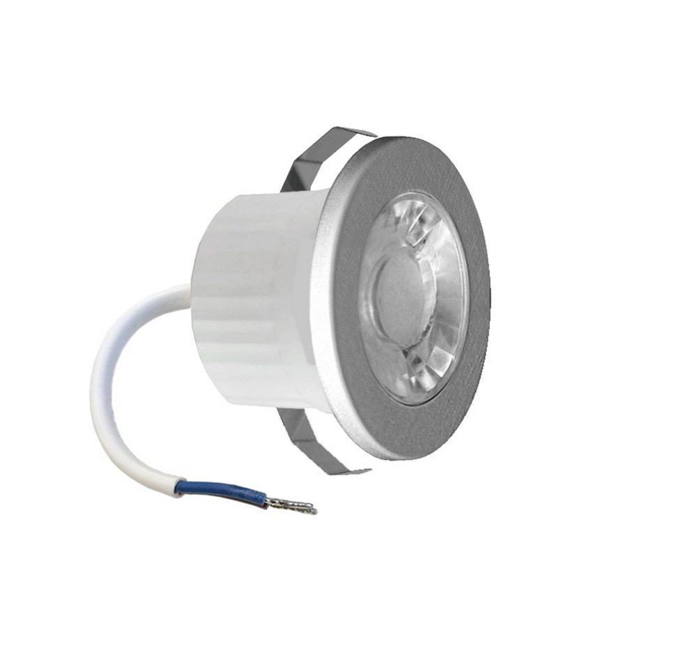 Braytron LED Einbaustrahler 3 W LED mini Einbauleuchte Einbaustrahler Spot Schwarz Silber oder, Kaltweiß, 3w, 210 Lumen, Kaltweiß, Ø44 x 28 mm, Silber, Lochmaß: Ø32, rund, IP54 von Braytron