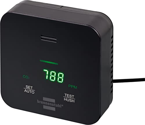 Brennenstuhl CO2 Messgerät C2M L 4050 zur Überwachung der Luftqualität (mit CO2-Ampelanzeige, Alarmsignal, Batteriebetrieb bis zu 12h, inkl. Netzteil) von Brennenstuhl