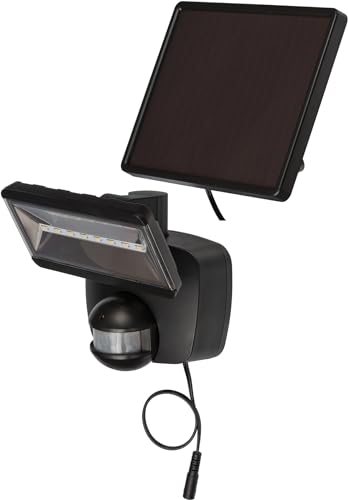 Brennenstuhl Solar LED Strahler SOL 800 / LED Strahler für außen mit Bewegungsmelder und Solar-Panel (Solarlampe IP44, inkl. Akku, schwenkbar, hochwertige Marken LED´s, 400lm) schwarz von Brennenstuhl