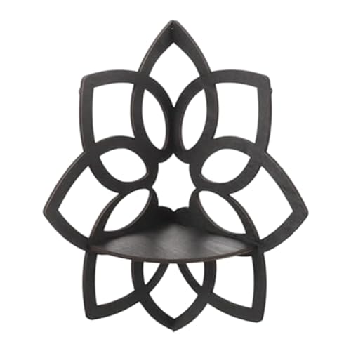 Brensty Lotus-Eckregale Boho-Wand-Eckregale Hölzerne Blumen-Wand-Eckregale Schwebende Regale Kristall-Display-Regal von Brensty