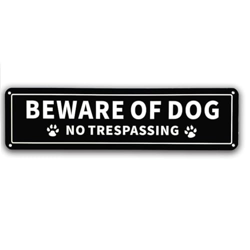 Brensty Schild „Vorsicht Vor Hunden, Verbotenes Betreten“ Schild „Vorsicht Vor Hunden“, Rostfreies 040-Aluminium-Metallschild, UV-Geschützt, Wetterfest, Reflektierende Warnung von Brensty
