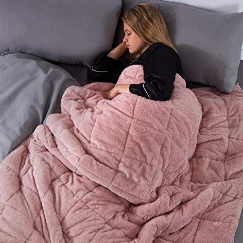 Brentfords Beschwerungsdecke Kinder, Gewichtsdecke 4 kg Teddy für Kinder Rosa 125 x 150 cm Weighted Blanket Rosa von Brentfords