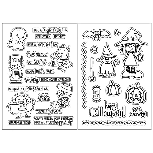 Briartw 2 Stück/Set, transparenter Stempel für Kartenherstellung, Happy Halloween Stempel für DIY Scrapbooking, Stempel, Silikonstempel, Basteln, Kartenherstellung, Kunstalbum, Dekoration, von Briartw