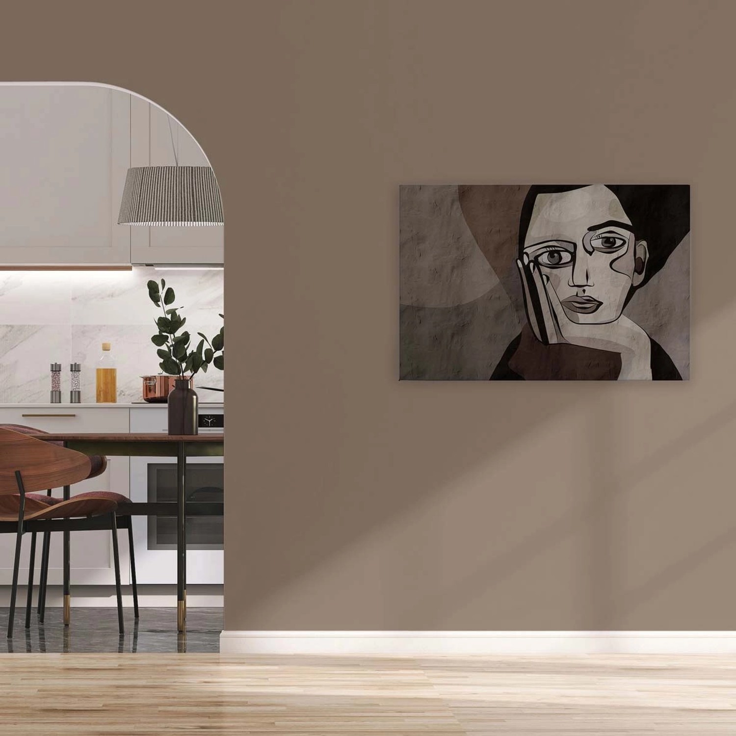 Bricoflor Abstraktes Bild Auf Leinwand Grau In 90 X 60 Cm Kunst Wandbild Mit Gemälde Portrait Ausgefallen Ideal Für Wohnzimmer von Bricoflor