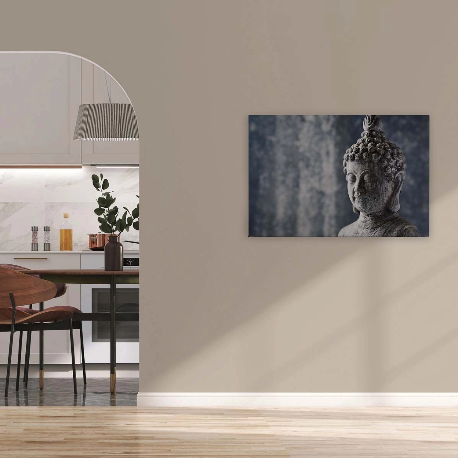 Bricoflor Buddha Leinwand Bild In Grau Asiatisches Leinwandbild Ideal Für Schlafzimmer Und Badezimmer Wellness Wandbild Auf Canvas Und Keilrahmen von Bricoflor