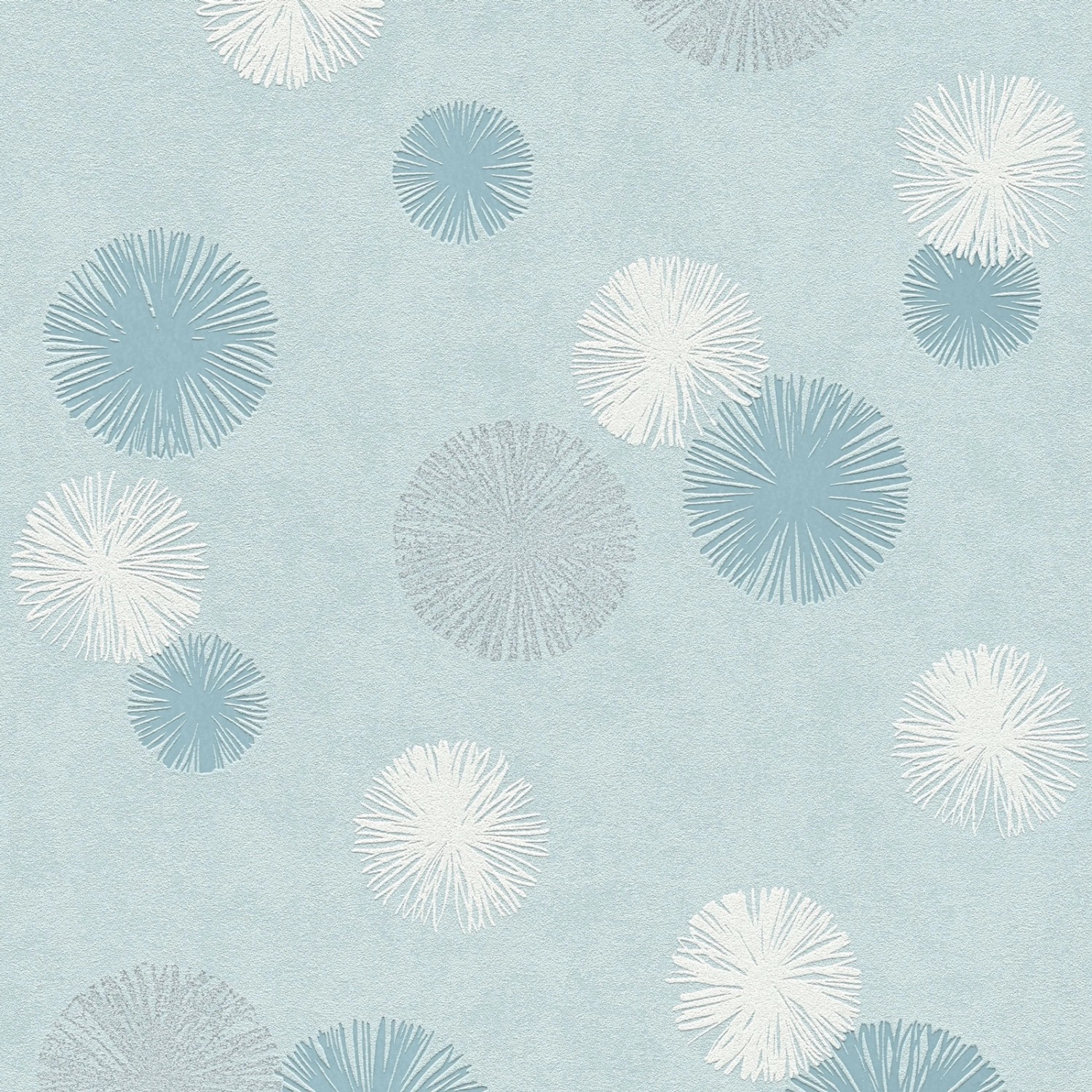 Bricoflor Hellblaue Tapete Floral Moderne Glitzer Tapete mit Blumen Ideal für Schlaf und Badezimmer Abwaschbare Vlies Blumentapete mit Glitzereffekt von Bricoflor