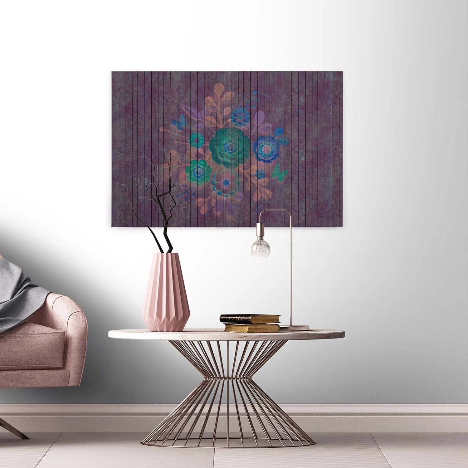 Bricoflor Lila Leinwand Bild Mit Blumen Holz Bild Auf Canvas Leinwand In Violett Ideal Für Schlaf Und Esszimmer Modernes Keilrahmen Bild Im Querformat von Bricoflor