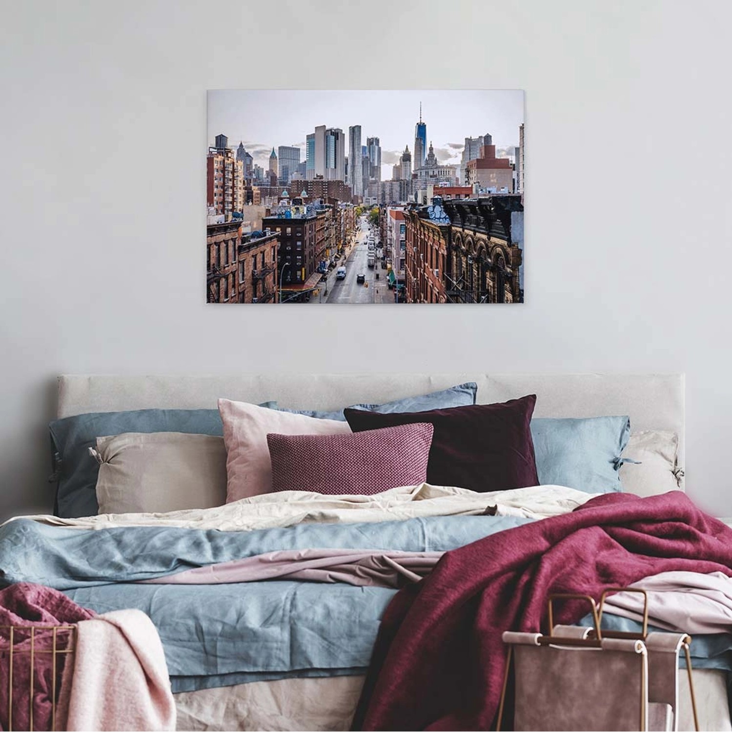 Bricoflor New York Leinwand Mit Skyline Modernes Wandbild Für Küche Und Büro Urbanes Canvas Leinwandbild In Grau Und Braun Auf Keilrahmen von Bricoflor