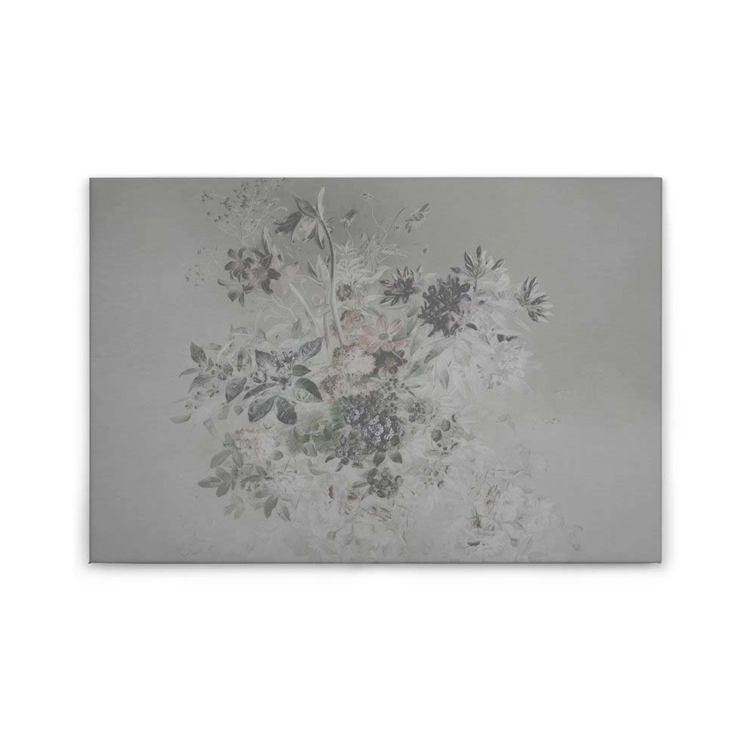 Bricoflor Pastell Wandbild Mit Blumen Ölgemälde Stillleben Als Leinwand Bild In Grau Wohnzimmer Und Schlafzimmer Bild Im Skandinavischen Stil von Bricoflor