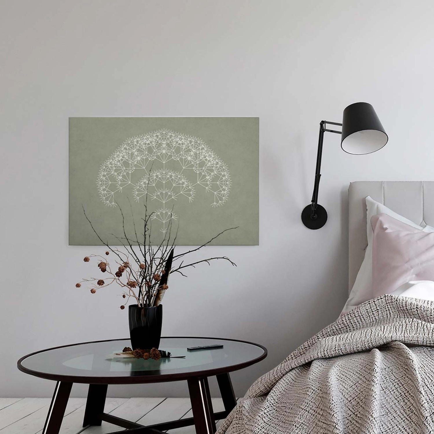 Bricoflor Pusteblume Leinwand Bild In Betonoptik Modernes Wandbild Mit Grafik Motiv Leinwandbild Ideal In Grau Grün Für Büro Und Schlafzimmer von Bricoflor