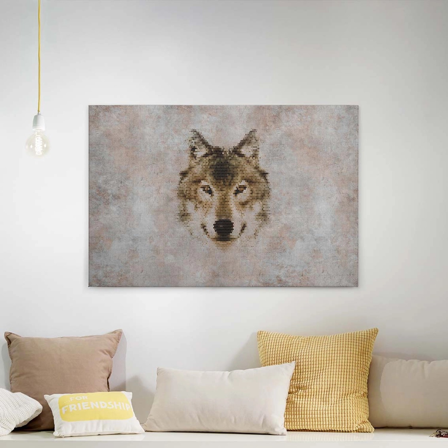 Bricoflor Wolf Bild Auf Leinwand In Betonoptik Grafik Leinwand Bild Mit Tier Motiv In Grau Ideal Für Wohnzimmer Und Schlafzimmer Im Industrial Style von Bricoflor