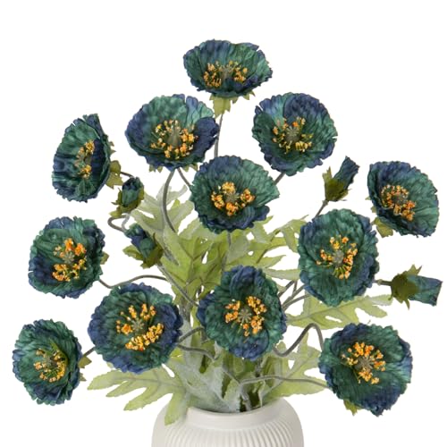 3er Set Künstliche Mohnblume Kunstblumen Wie Echt Dekoblumen Kunstzweige für Blumengesteck Party Home Décor Höhe 70cm, Blüte Ø 7cm von Briful