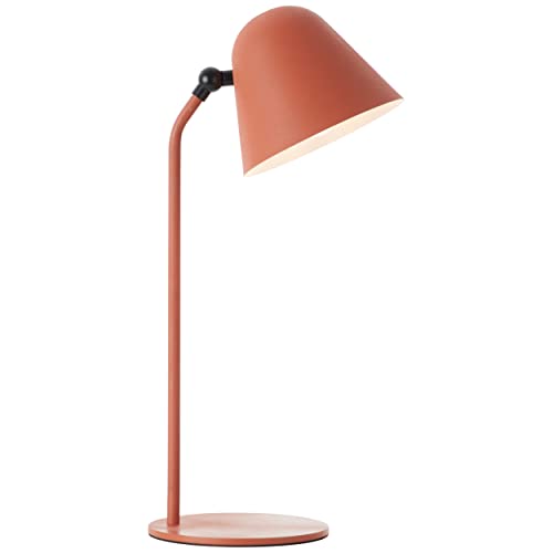 Brilliant Basic Tischlampe - dekorative Tischleuchte mit Schnurzwischenschalter und schwenkbarem Kopf aus Metall, in terracotta - 49x16cm, 99067Z41 von Brilliant