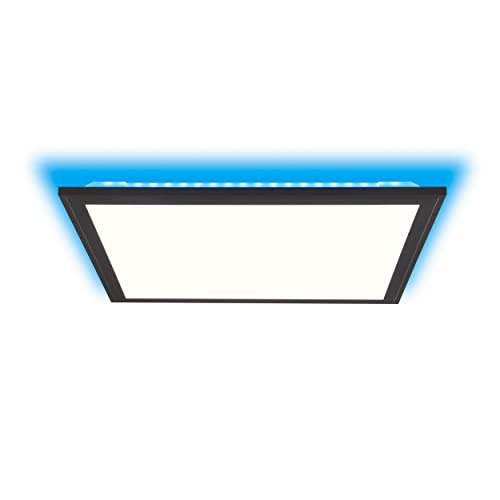 Brilliant LED Panel Aufbaupaneel - Deckenaufbau-Paneel mit Fernbedienung und RGB-Beleuchtung - Helligkeit stufenlos dimmbar/Nachtlichtfunktion aus Metall/Kunststoff, in sand schwarz - 40x40cm Brilliant LED Panel Aufbaupaneel - Deckenaufbau-Paneel mit Fernbedienung und RGB-Beleuchtung - Helligkeit stufenlos dimmbar/Nachtlichtfunktion aus Metall/Kunststoff, in sand schwarz - 40x40cm von Brilliant