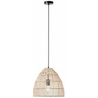 Lampe, Minster Pendelleuchte 35cm natur/weiß, 1x A60, E27, 25W, Kabel kürzbar / in der Höhe einstellbar - braun - Brilliant von Brilliant