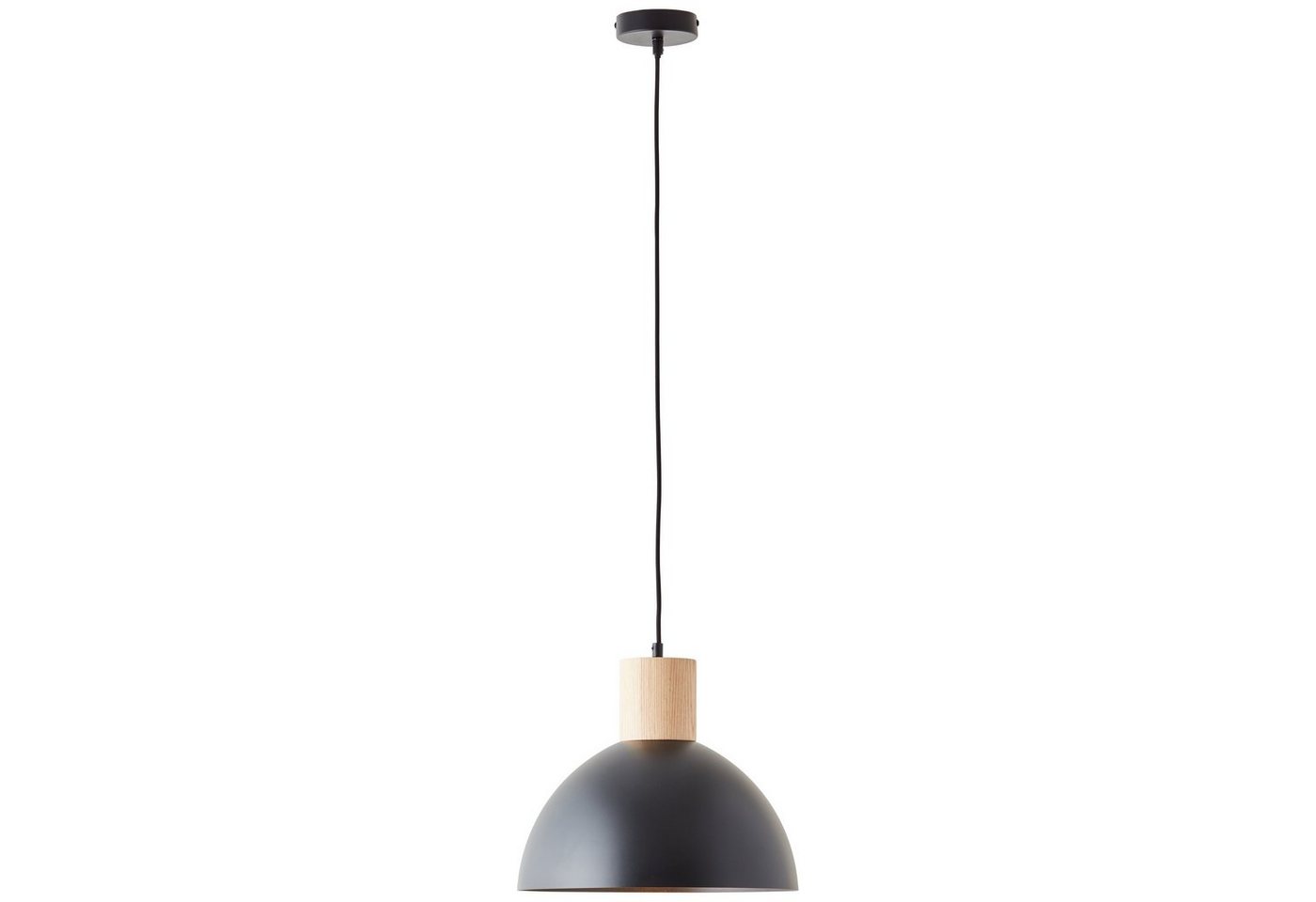 Brilliant Pendelleuchte Daintree, ohne Leuchtmittel, Höhe 120 cm, Ø 34 cm, E27, Metall/Holz, schwarz/natur von Brilliant