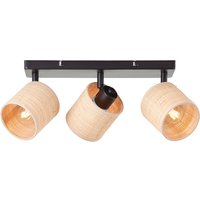 Raffy Spotbalken 3flg natur/schwarz, Metall/Seegras, 3x D45, E14, 28 w - braun - Brilliant von Brilliant