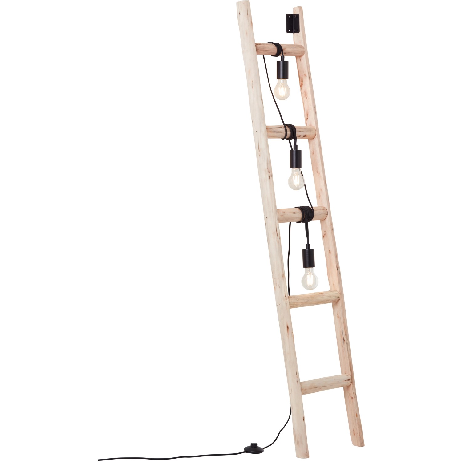 Brilliant Stehleuchte Ladder 1,6 m hoch Schwarz-holzfarbend von Brilliant