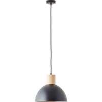 Daintree Pendelleuchte 34cm schwarz/natur Metall/Holz 1x A60, E27, 60 w, Geeignet für Normallampe (nicht enthalten) - Brilliant von Brilliant