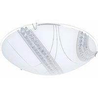 Brilliant - Kristalllampen Decke Glasbeleuchtung Kristall Lampe Deckenlampe, Glas satiniert Metall weiß, 1x led 12W 1200Lm neutralweiß, DxH 30x9,8 cm von Brilliant