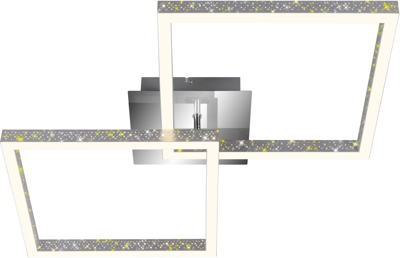 Briloner LED Deckenleuchte Frame 52 cm, alu, drehbar, Glitzereffekt von Briloner