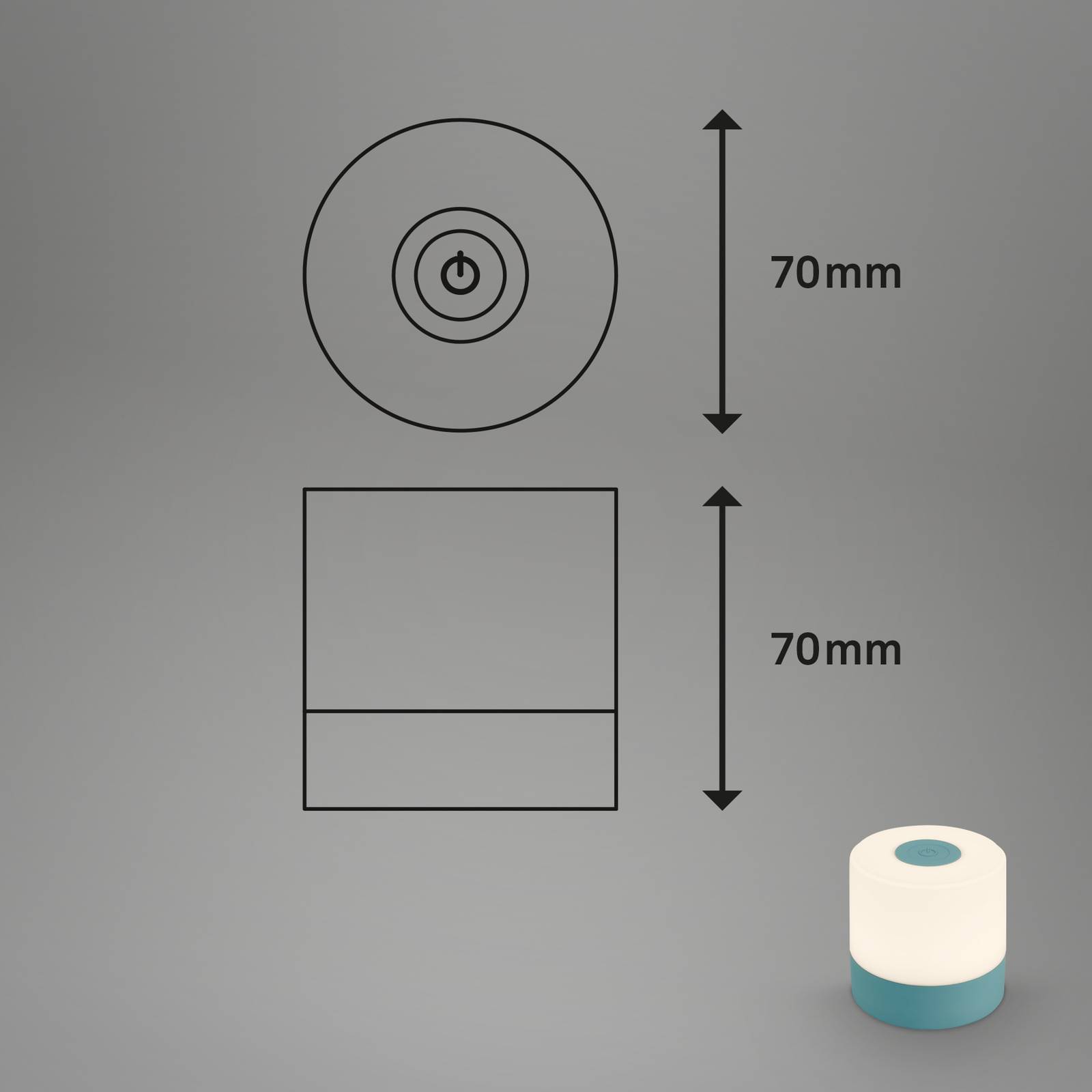 LED-Tischleuchte Smal, Akku, 2.700 K, blau von Briloner