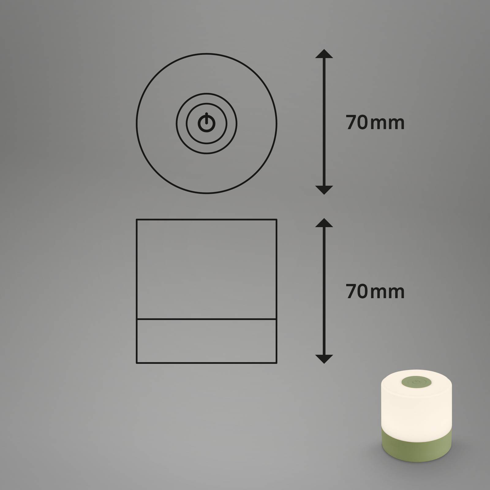 LED-Tischleuchte Smal, Akku, 2.700 K, grün von Briloner