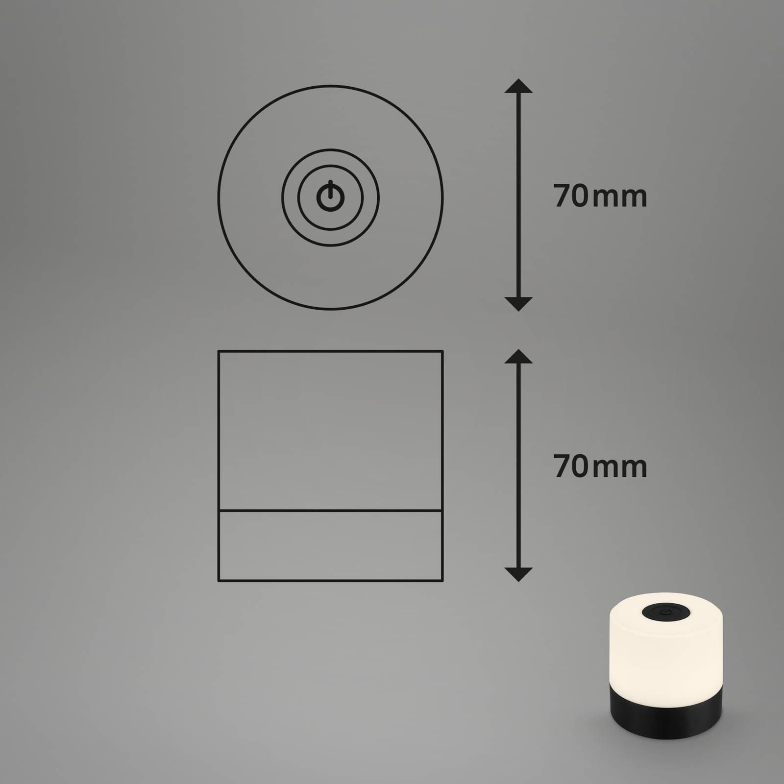 LED-Tischleuchte Smal, Akku, 2.700 K, schwarz von Briloner