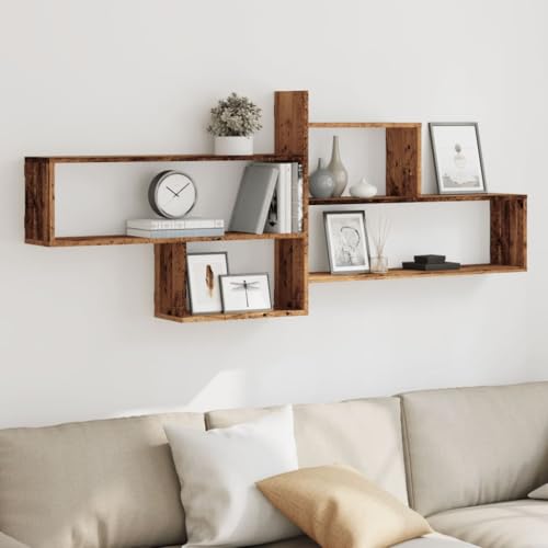 Brokky Wandregal Regal Wand Wall Shelf Schwebendes Regal Wandregale KüChenregal Wand Altholz-Optik 167,5x18x68 cm Holzwerkstoff Brokky Wandregal Regal Wand Wall Shelf Schwebendes Regal Wandregale KüChenregal Wand Altholz-Optik 167,5x18x68 cm Holzwerkstoff von Brokky
