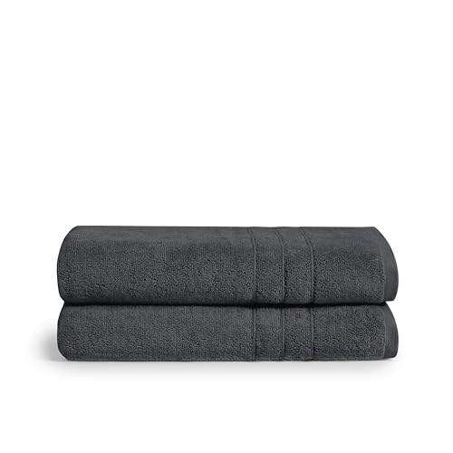 Brooklinen Super-Plüsch-Badetücher, 2er-Set, Graphitgrau, 100 % Baumwolle, beste Luxus-Spa-Handtücher von Brooklinen