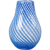 Broste Copenhagen - Ada Crossstripe Vase, H 22,5 cm, intense blue von Broste Copenhagen