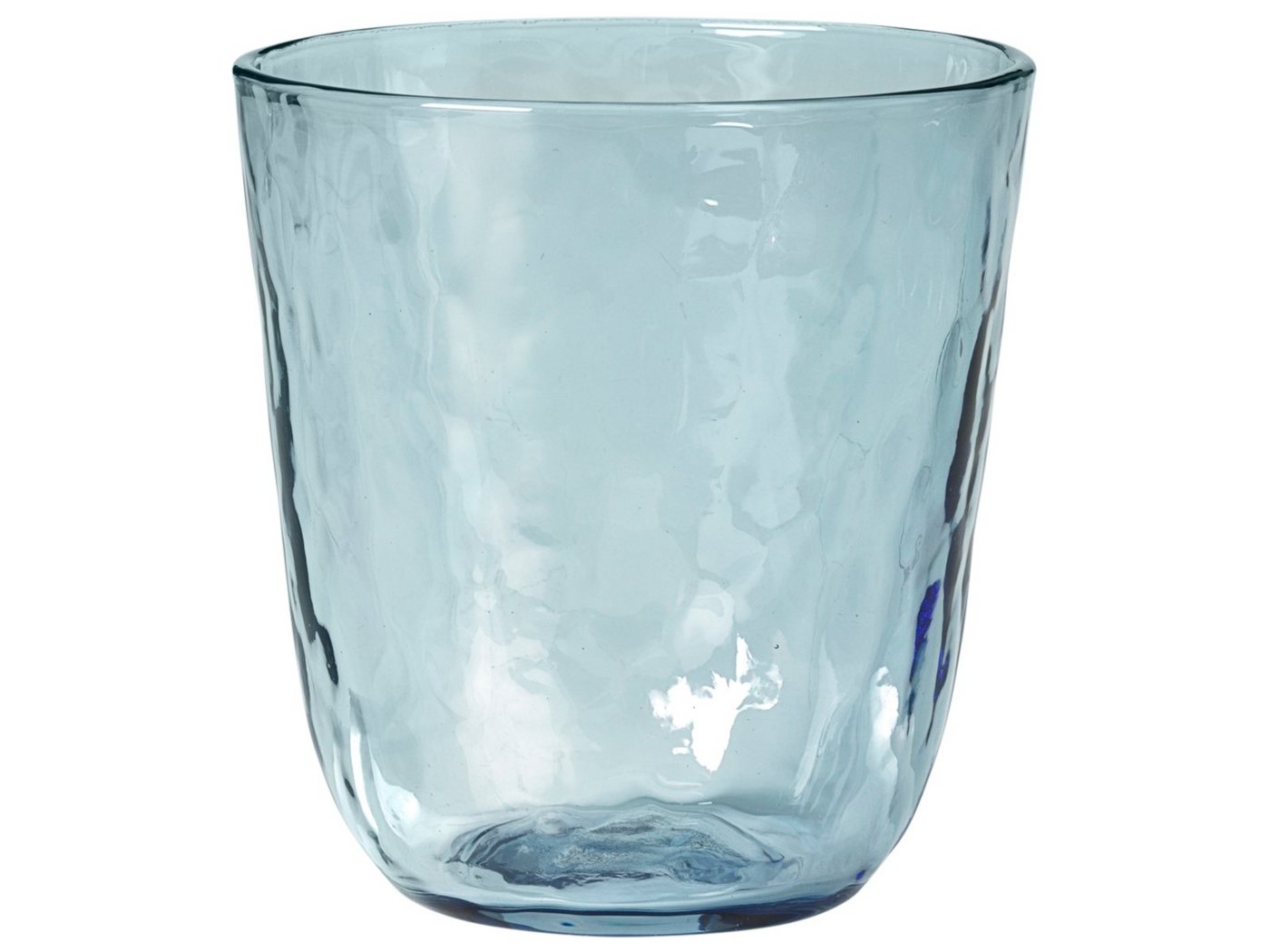 Broste Copenhagen Gläser-Set HAMMERED Trinkglas 4tlg. blau 0,335 l, Glas von Broste Copenhagen