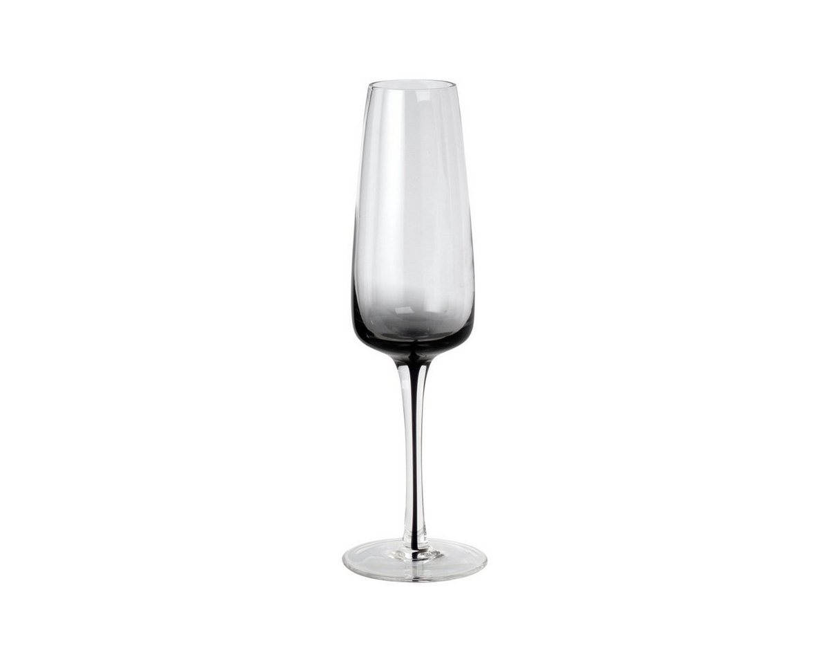 Broste Copenhagen Gläser-Set Champagnerglas SMOKE klar/grau 0,2 l 4er Set, Glas von Broste Copenhagen