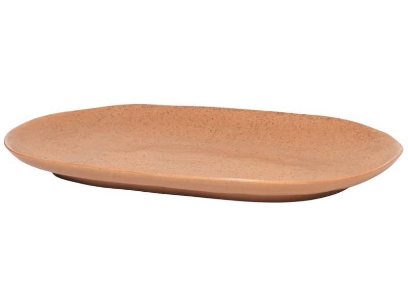 Broste Copenhagen Servierplatte Shape Camel mit Struktur Platte 36 x 22,5 cm, Porzellan, (Platten) von Broste Copenhagen